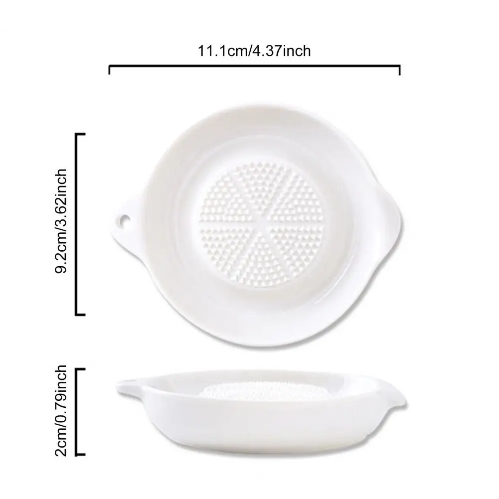 White Simple Style Ceramic Ginger Grater Tool Hand Grinder Garlic Masher Portable Carrot Ginger Grinding Kitchen Tool