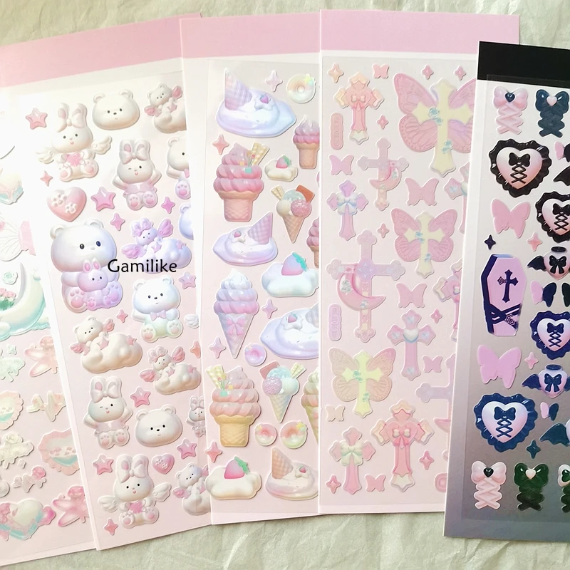 น่ารัก Star Moon Rose Series สติกเกอร์เลเซอร์บัญชีมือ Idol Card DIY วัสดุตกแต่งสติกเกอร์ส่วนบุคคลเกาหลีเครื่องเขียน