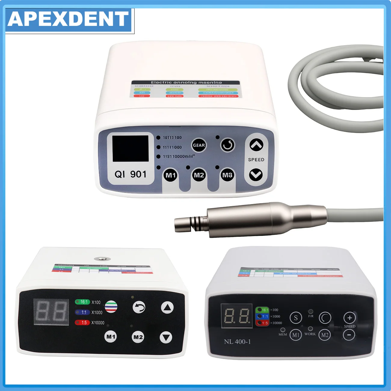 Dental LED Electric Micromotor Work With 1:5 1:1 16:1 Contra Angle Handpiece E-Type Brushless Polishing Motor Dentistry Tools