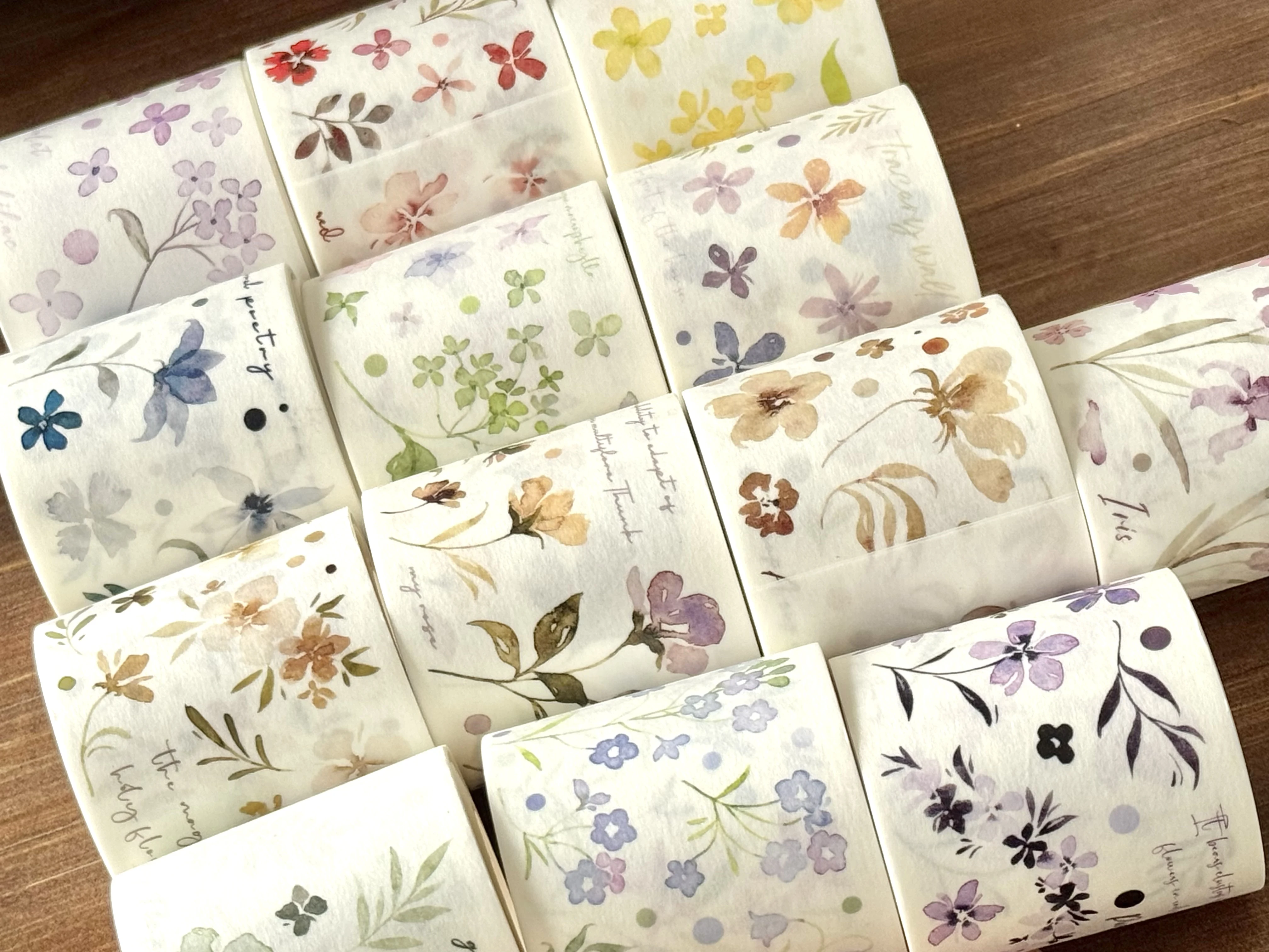 Flower Bow Ribbon Themed Flash Sand Cut Film Sticker Roll - Light Retro Salt Color