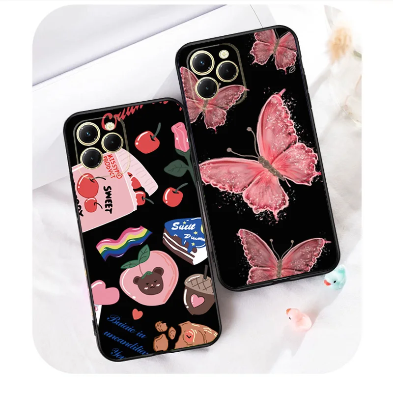 Patterned Cover for Tecno Spark 20 Pro Spark 20Pro Spark20 Pro Girl Phone Case Soft TPU Silicone Full Protective Cover