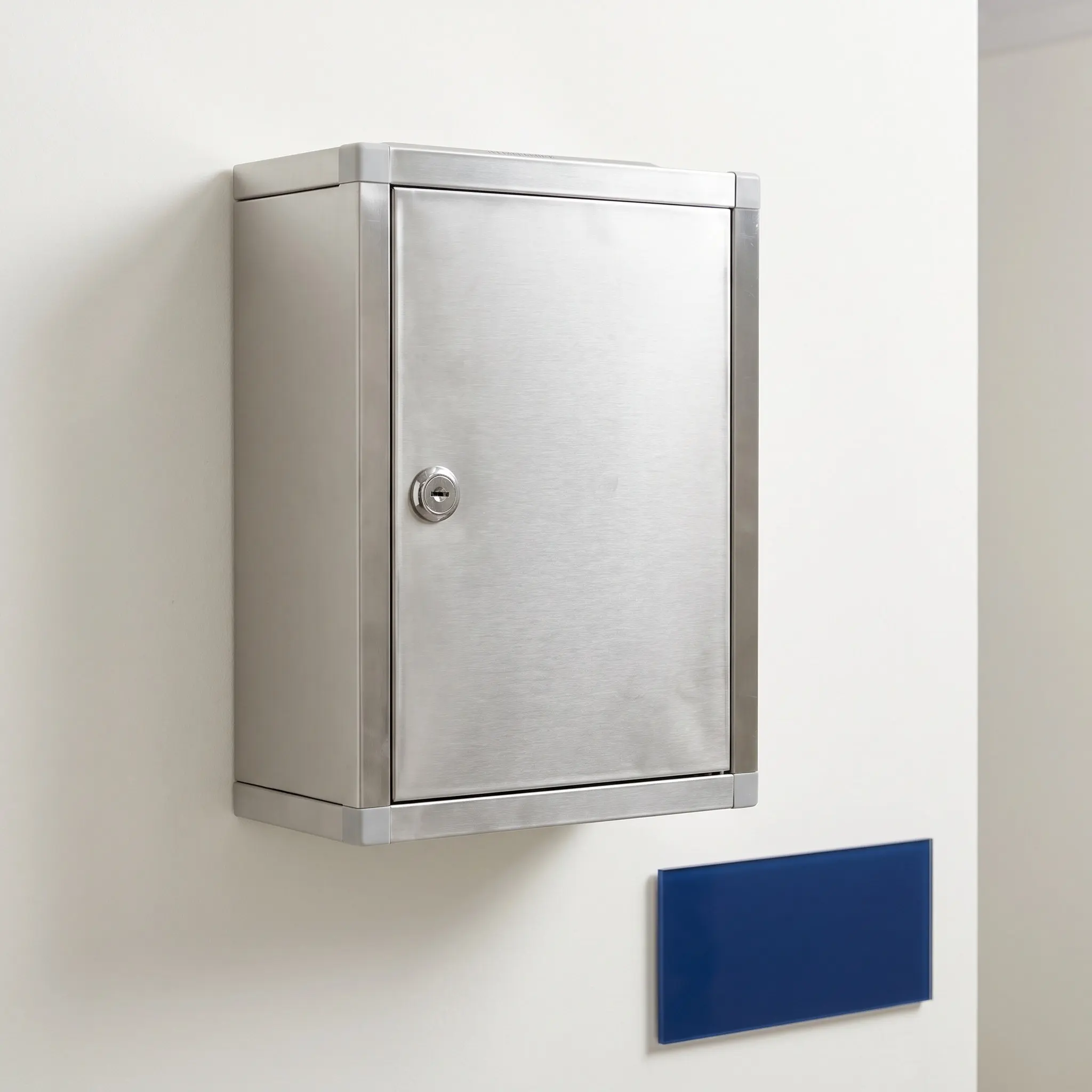 Stainless Steel Lockable Suggestion Box Complaint Letter Post Container Public Donation Voting Box Corrosion Resistant