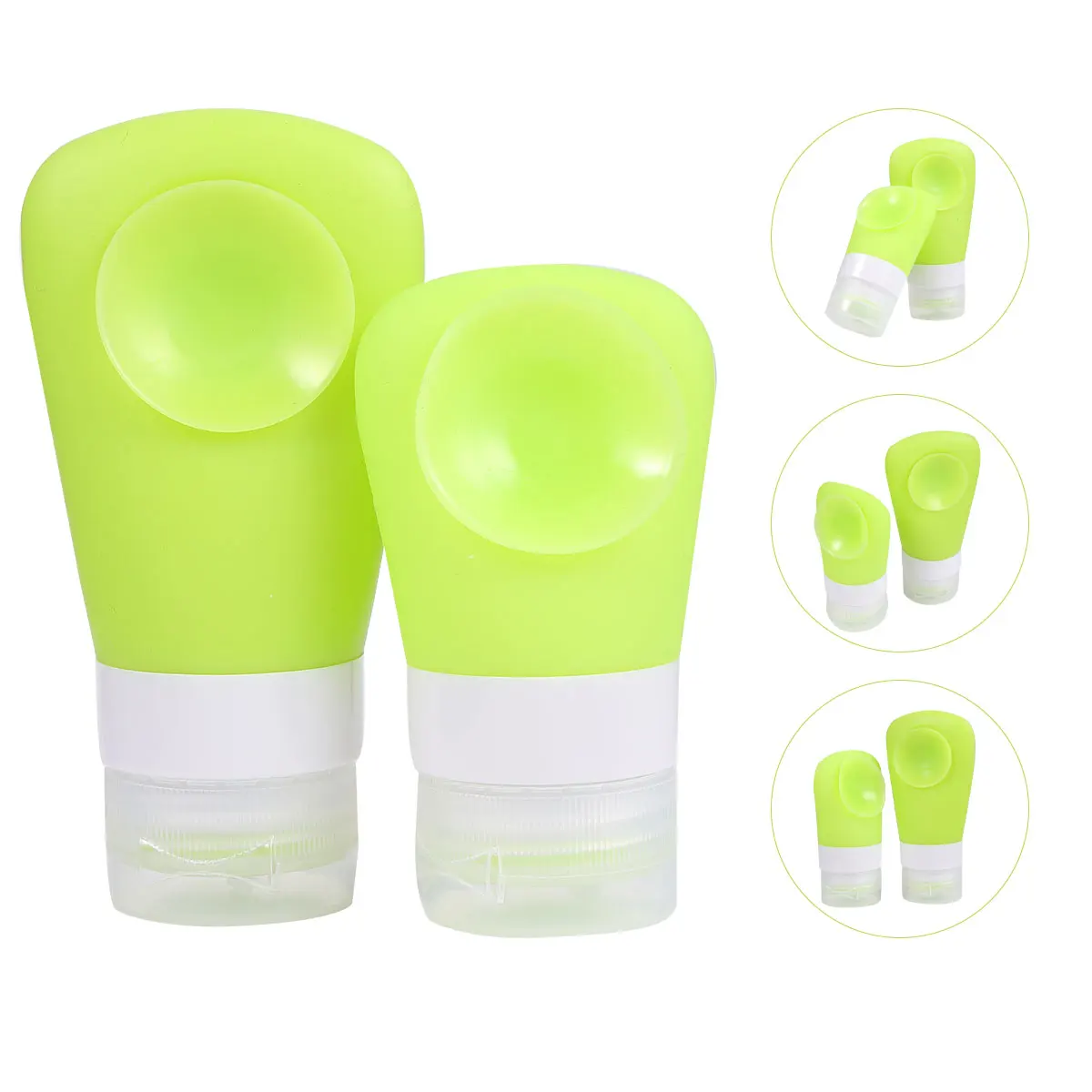

2pcs Silicone Sub Packaging Bottles Dispenser Containers for Travel Shampoo Lotion Storage Emulsion Bottle Liquid Soap Cosmetics