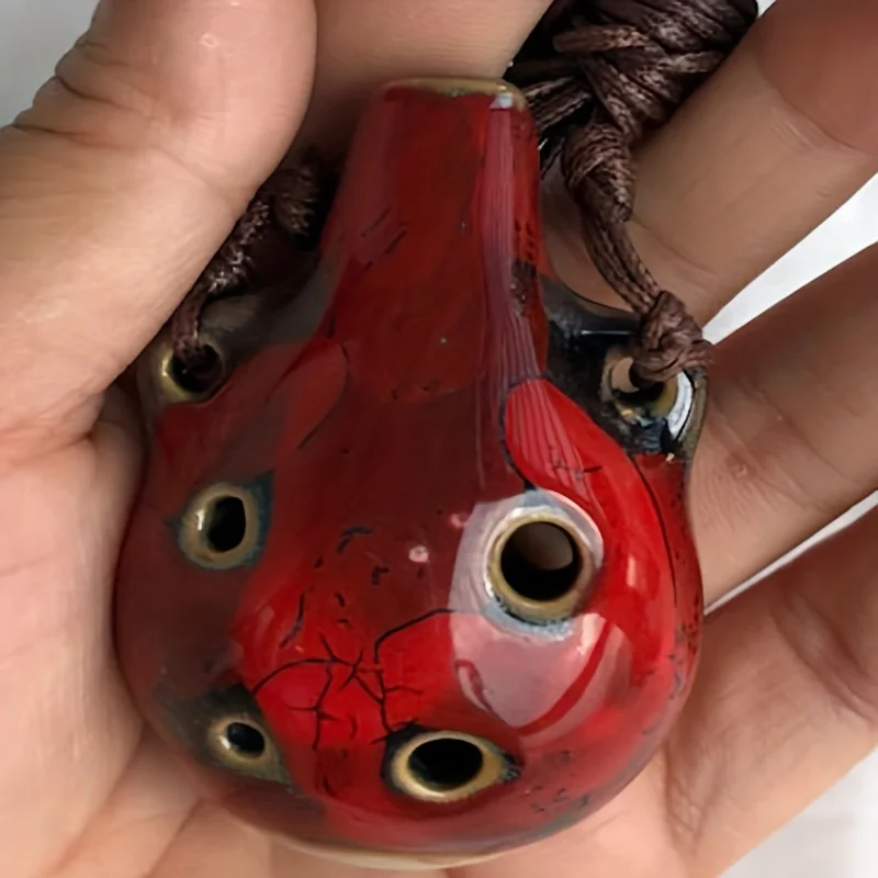 2023 Chinese Style 6 Hole Ocarina Multi-tone Ceramic Whistle Flute Ceramic Crafts Gifts Vintage Musical Instrument Accessories