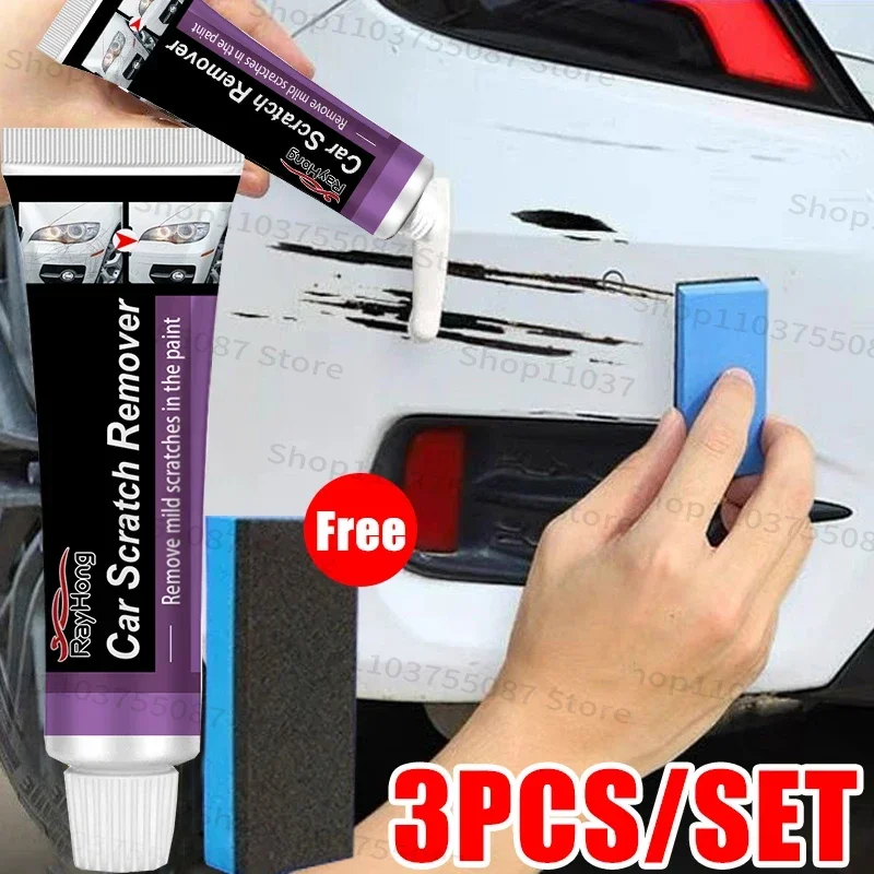 Car Scratch Remover Car Polishing Paste With Sponge  Paint Care Remove Scratch Repair Broken Paint Smooth Car Body