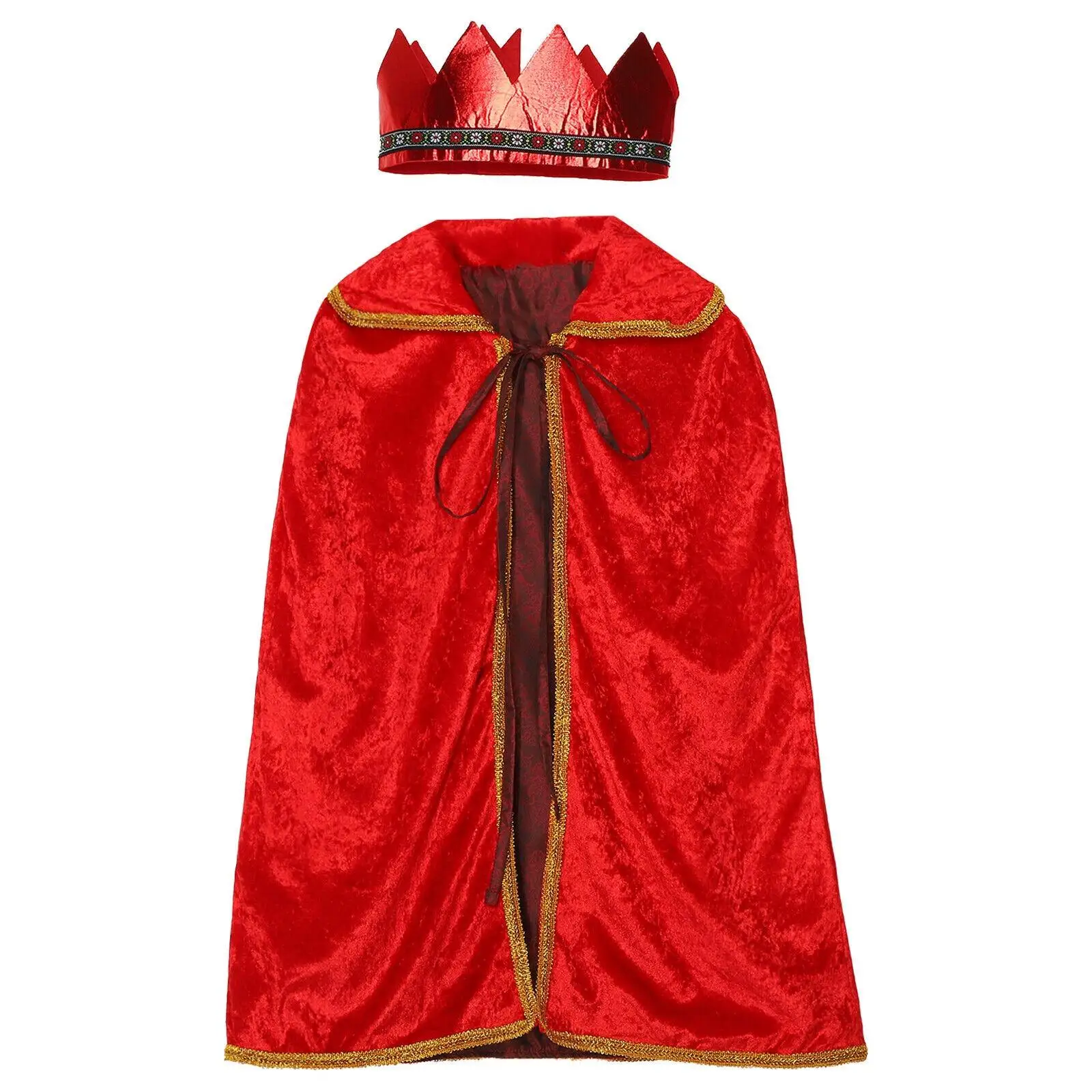Renaissance Medieval Velvet Collar Cotelet Golden  Robe loween Role-plang Prince Costume Robe Ethnic Stage Costume