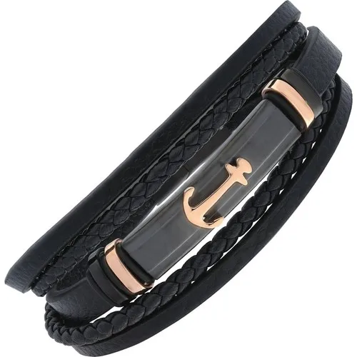 Getss Blz1237 Anchor Model Male Steel Leather Bracelet