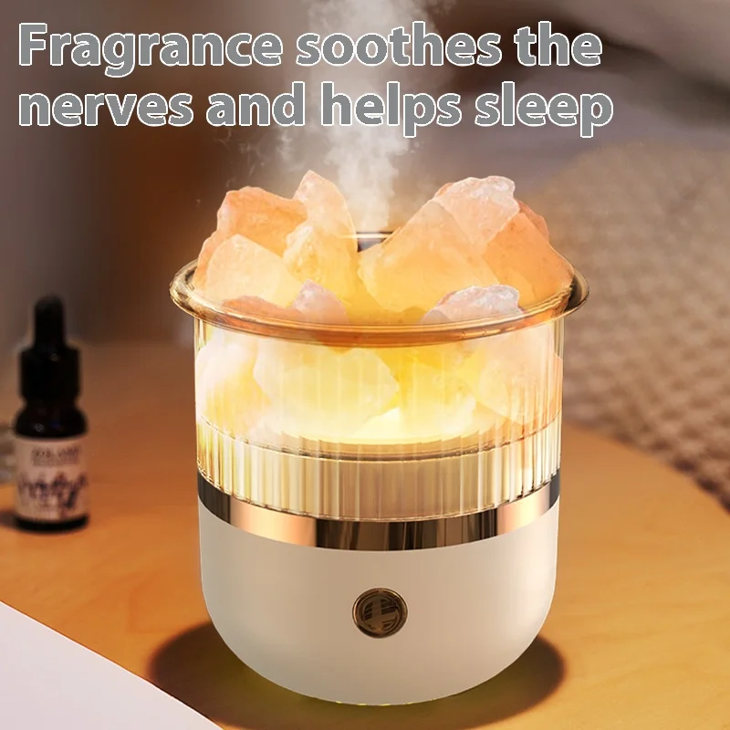 Honxiy Salt Stone Aroma Machine Household Fog Measurement Bedroom Colorful Night Light Desktop Small Air Humidifier