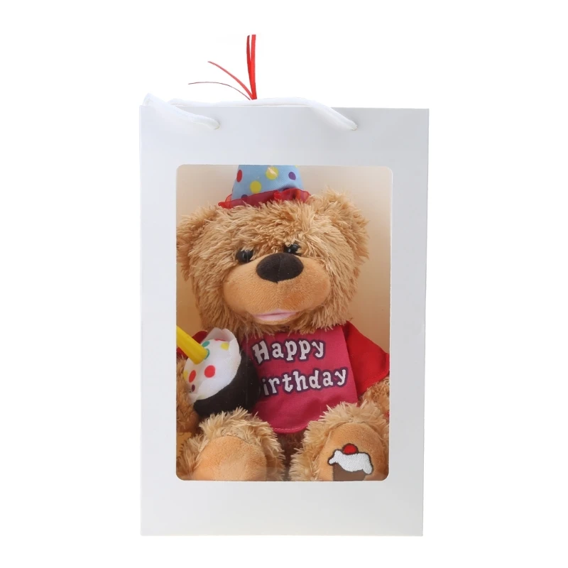 F19F Electronic Bear Musical Stuffed Animal Singing and Swinging Plush Toy Birthday Gift for Kids Girls Boys Babies Companion