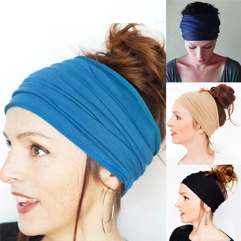 

Women Hair Bands Headband Bohemian Sports Yoga Bandage Elastic Girl Wide Headband Print Wide Headwrap Headpiece Hairband Ladies