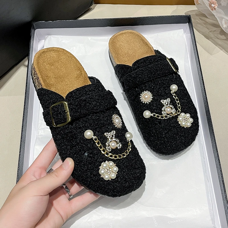 حذاء أبيض، حذاء ماري بوركون، 2025 حذاء مثقوب بنعل سميك عصري وعصري، نصف شبشب قديم #5