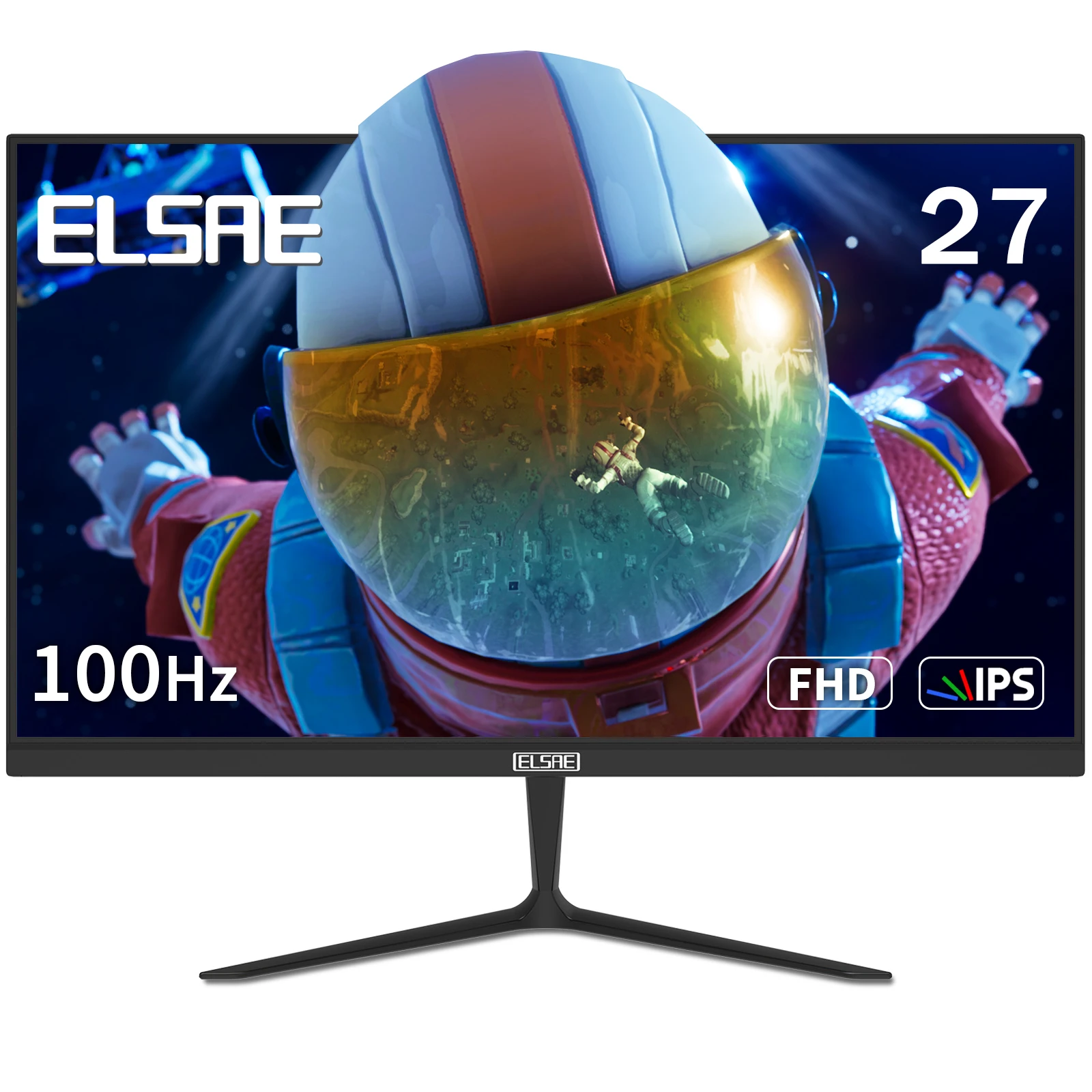 ELSAE 27-Inch FHD 1080p IPS Monitor with 100Hz Refresh Rate, Frameless Design, 129% sRGB HDR 10 for Gaming PC & Office Use