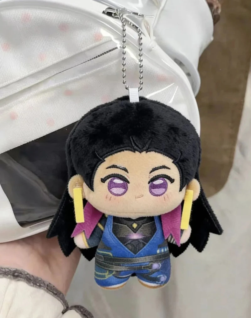 Various Character 10cm Cute Cosplay Anime Game Valorant Iso Gekko Sage Skye Reyna Clove Jett Plush Toy Bag Keychain Plushie Doll view 5