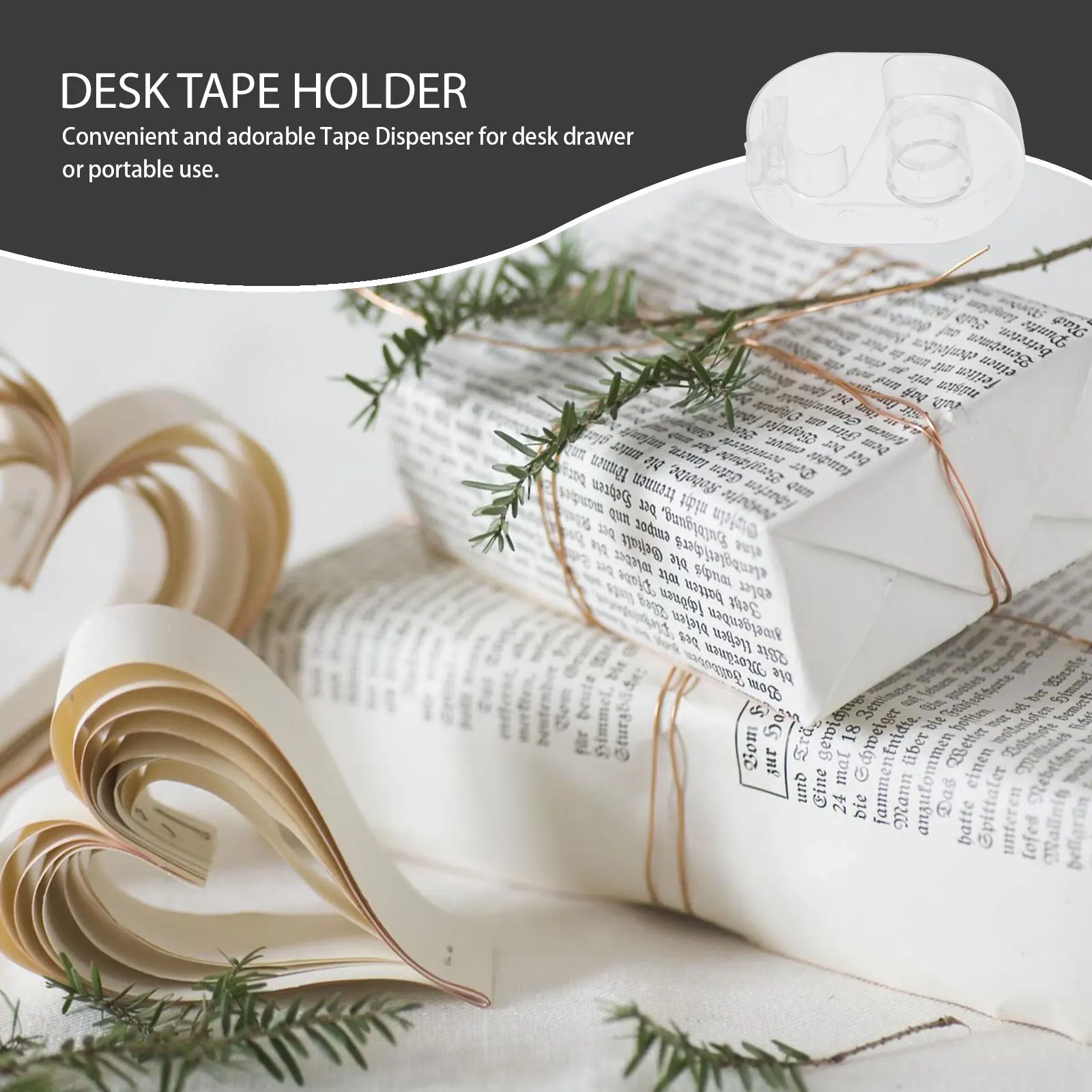 

10 Pcs Tape Dispenser Clear Holder Adorable Cutting Tool Tabletop Household Small Practical Office School Family
