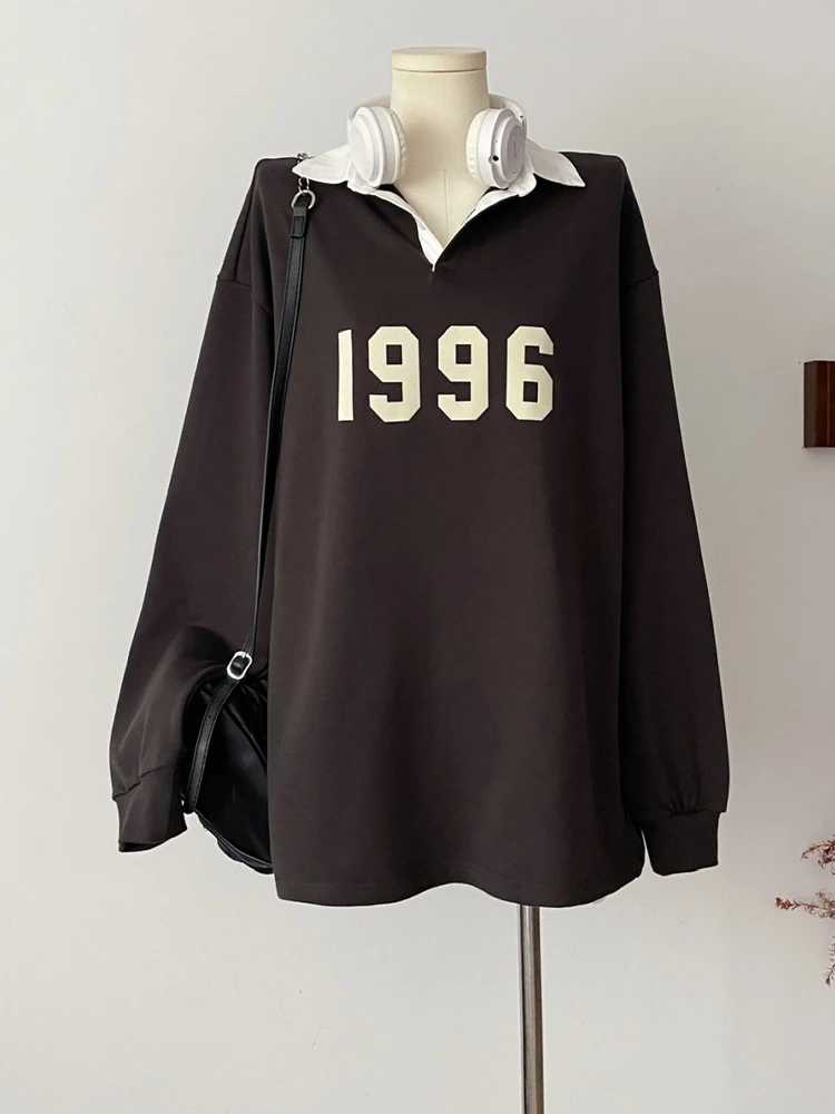 Fall Winter Women American Retro Long Sleeve Hoodie College Style Sweatshirts Korean 2000s Aesthetic Preppy Pullovers Old Money