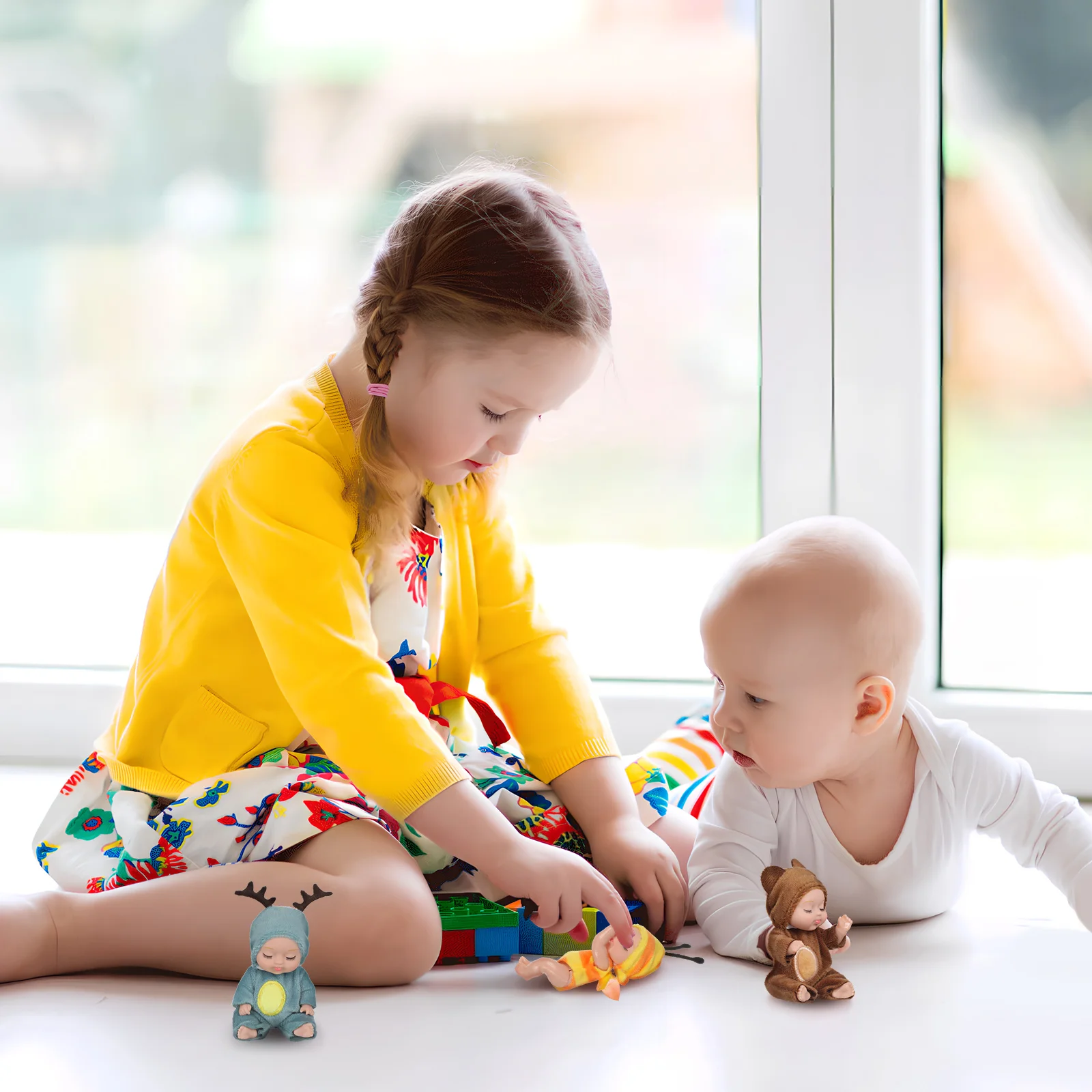 Muñecas pequeñas de 6 piezas para niñas, juguetes pequeños para dormir, con ropa