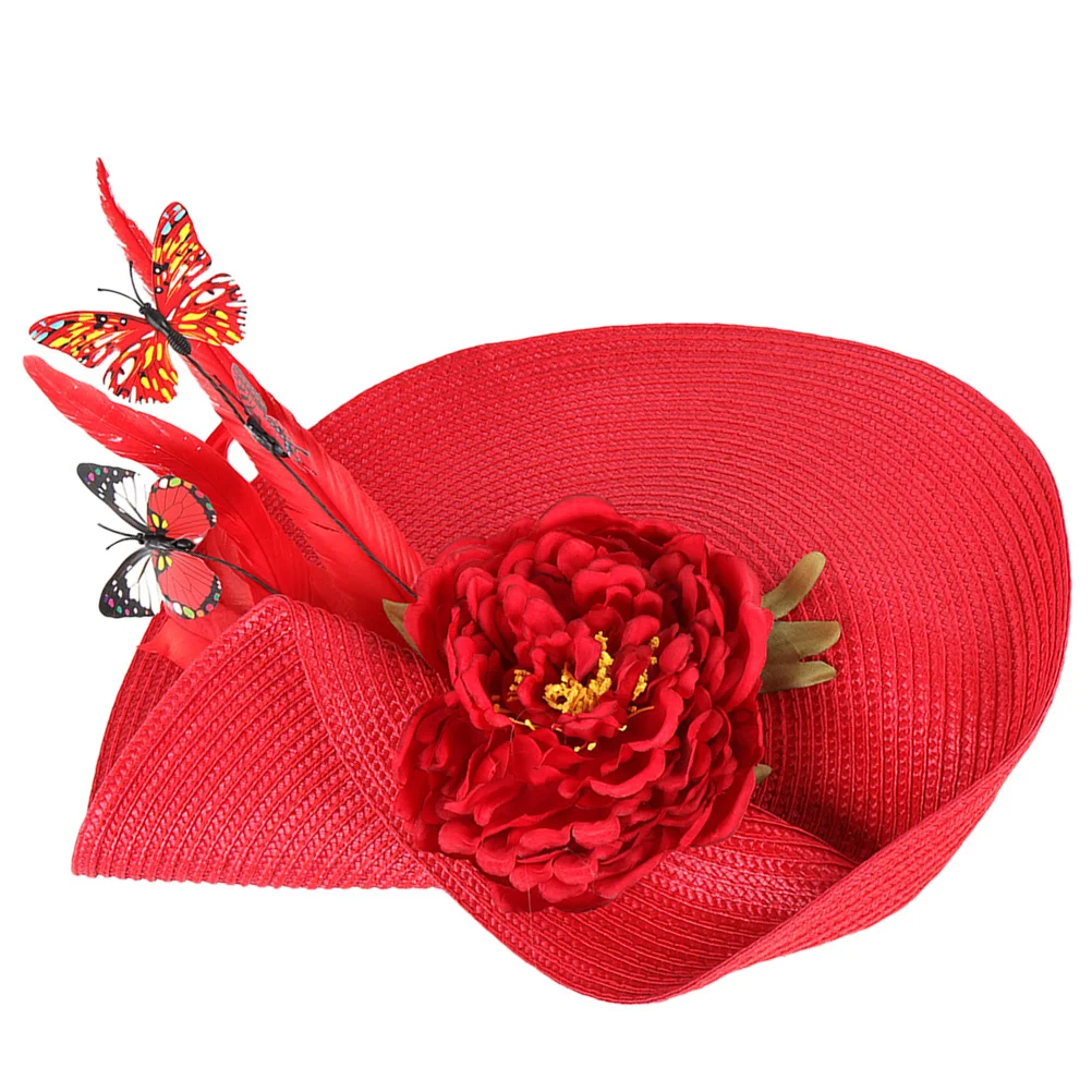 

Fascinator Hat for Women Wedding Bride Banquet Lightweight Comfortable Headpiece with Butterfly Decoration Party Wear