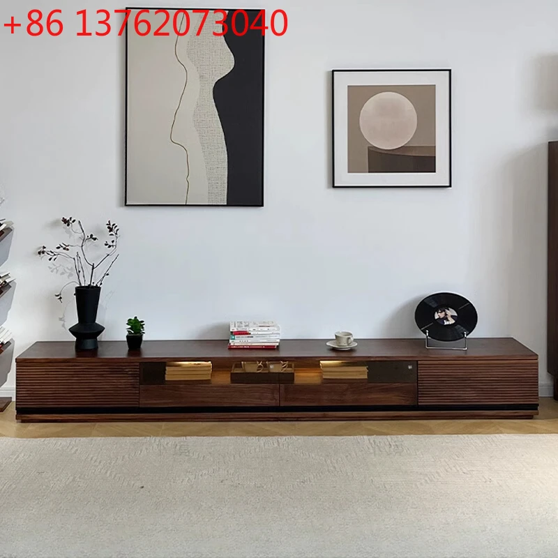 

Storage Nordic Drawers Tv Table Design Organizer Walnut Minimalist Tv Stand Modern Floor Universal Fernsehtisch Furniture