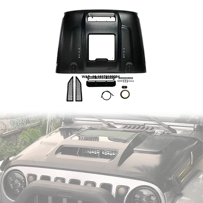 

LUMA 4x4 Accessories New Black Steel Screw-On Engine Hood Cover Bonnet Protector 2007-2017 Wrangler JK