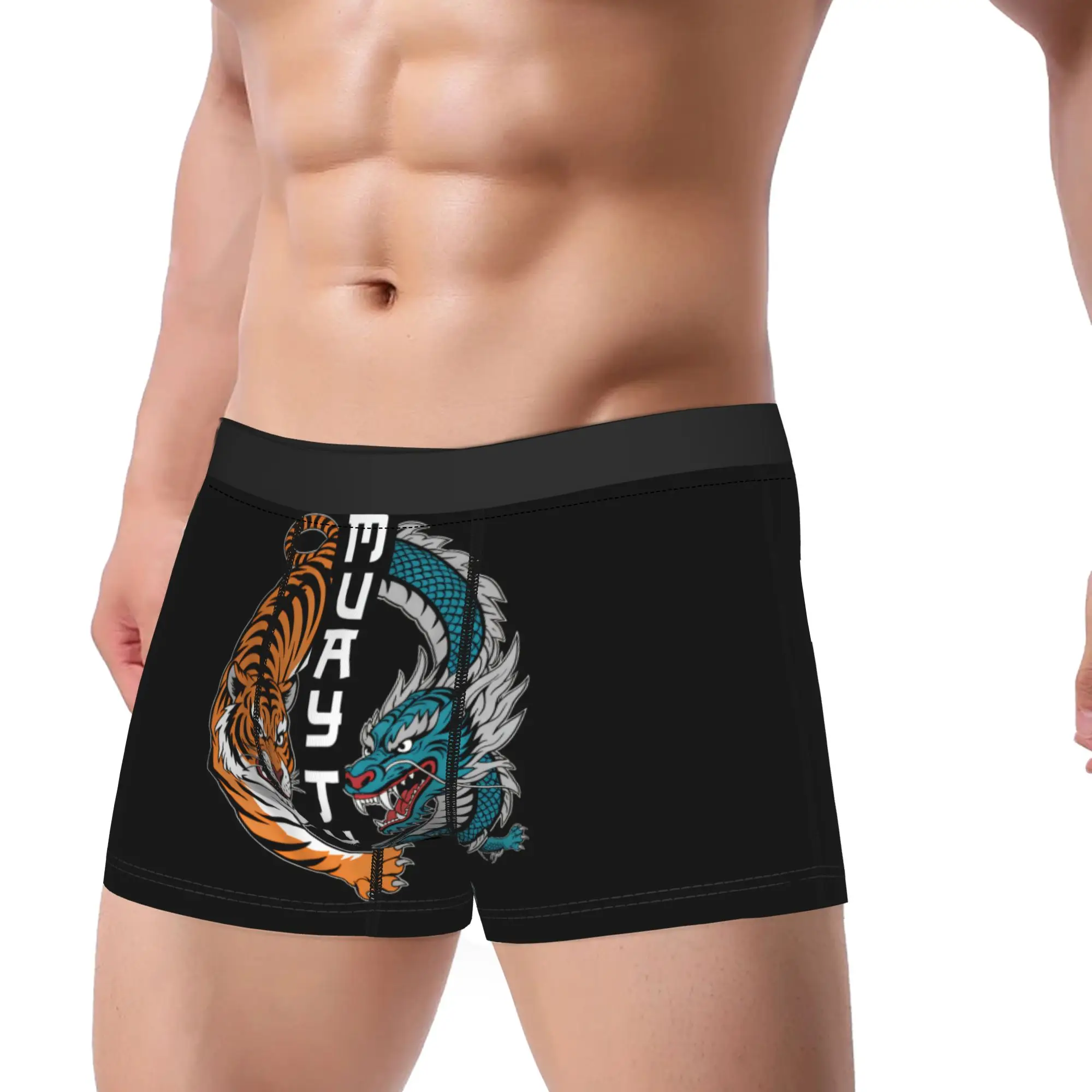 Muay Thai Thailand Boxing Muay Thai Fan Shorts Briefs  Underwear Trenky Males Novelty Trunk Pattern Oversize Underpants