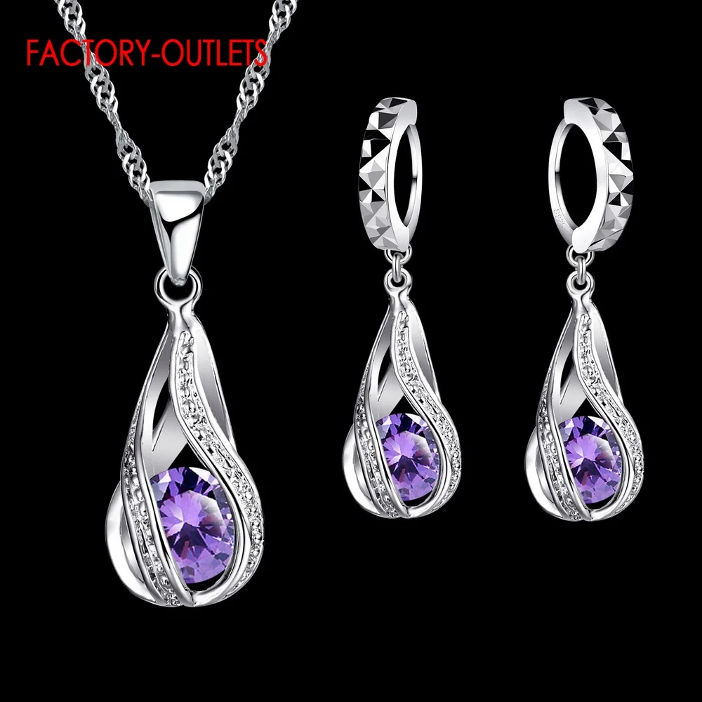 Genuine 925 Sterling Silver Bridal Jewelry Sets, Romantic Style