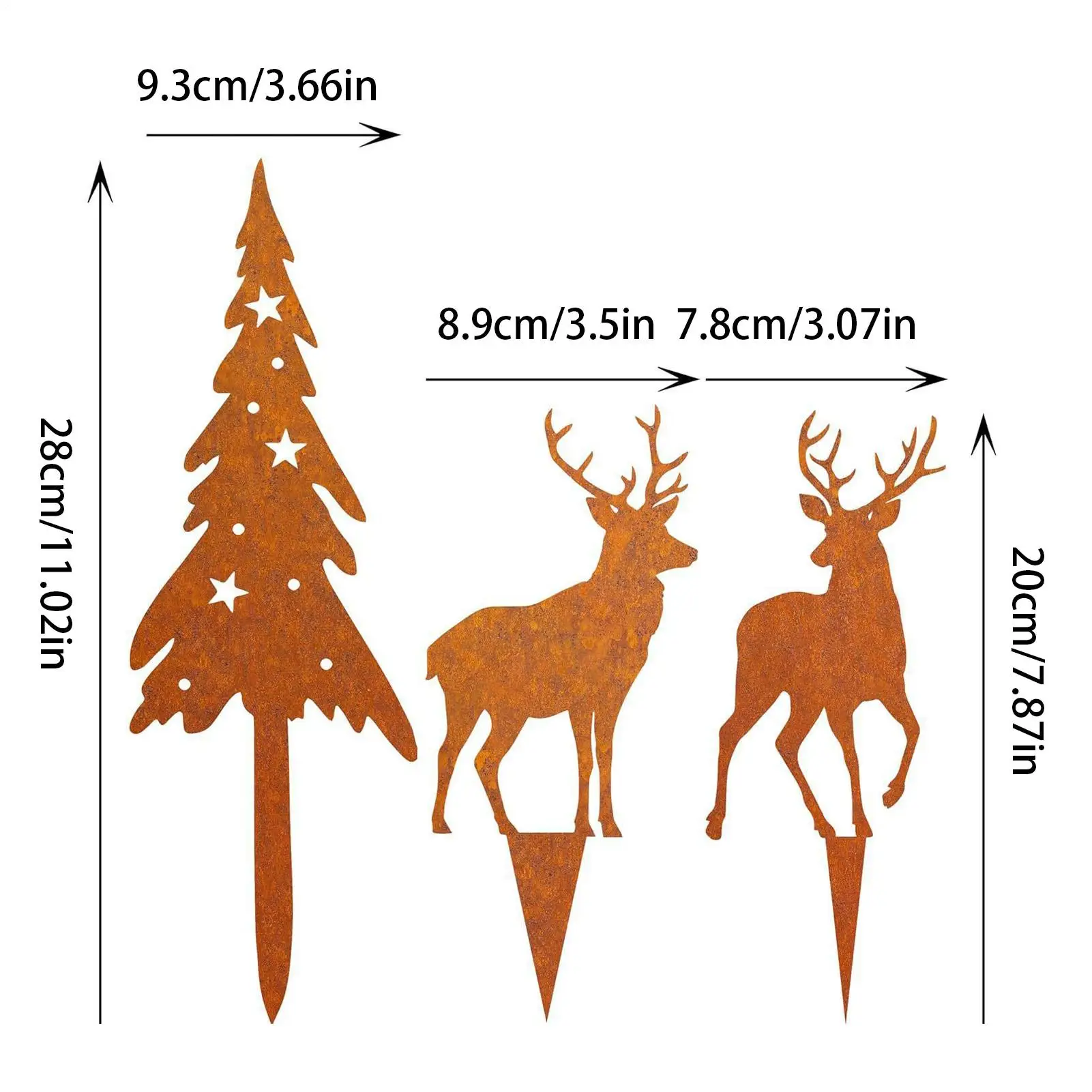 Metal Deer/castle Stakes Decorative Garden Iron Sticks Art Ornament For Outdoor Farmhouse Lawn Christmas Backyard Porch view 6