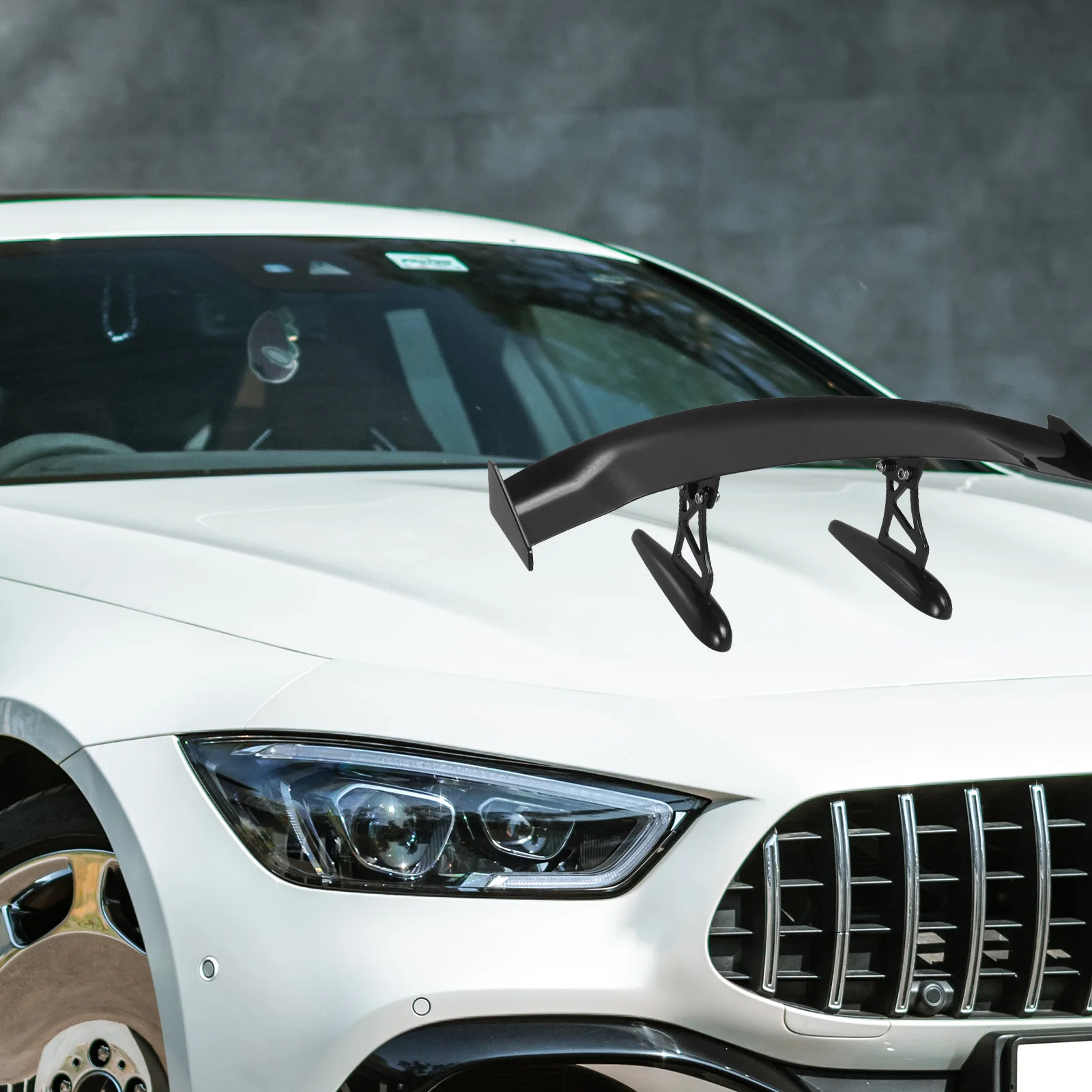 

Car Rear Tail Spoiler 30cm White Universal Spoiler Wing Decor Mini Drift Adjustable Angle ABS Material Durability