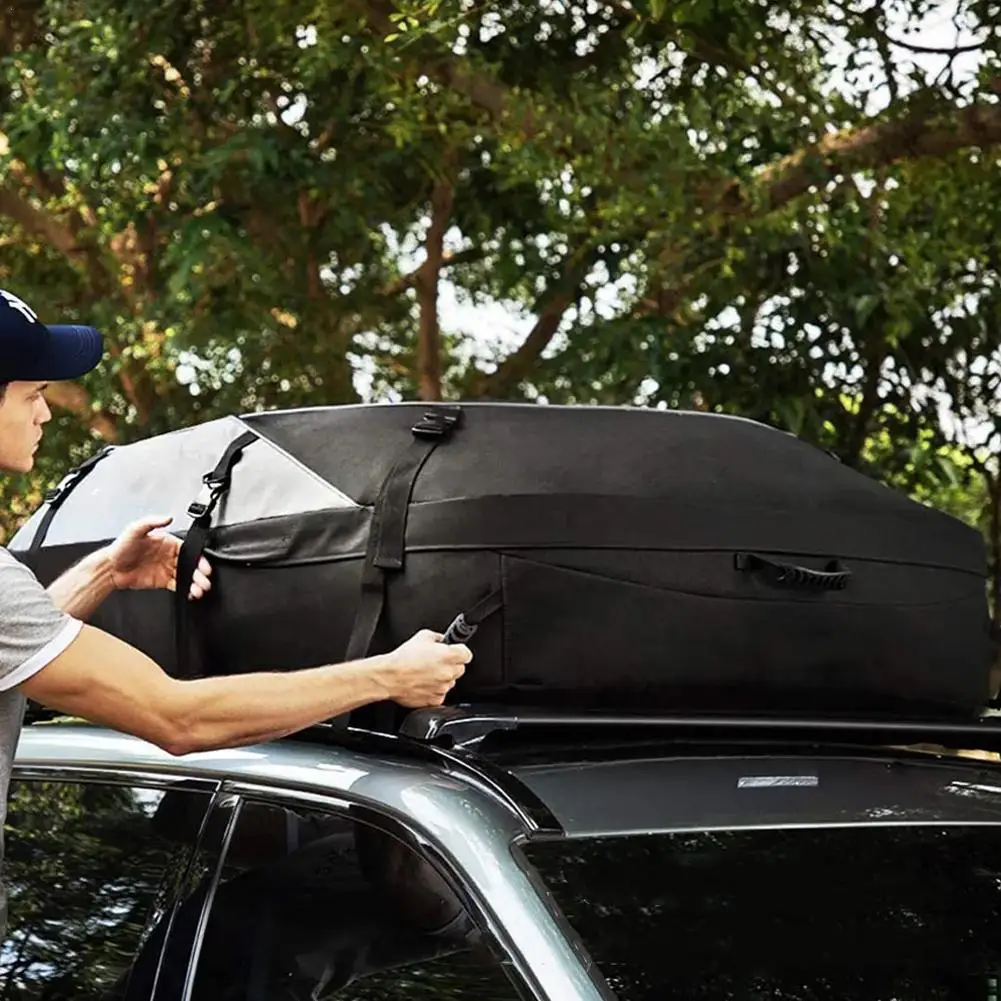 

Car Roof Luggage Bag 600D Waterproof And Flexible Car Roof Storage Cube Bag Large Storage Capacity Automotive Accessories