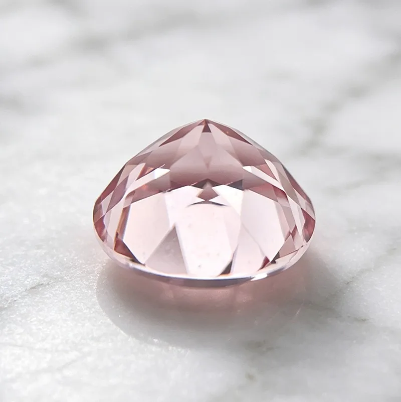 Laborgezüchteter Saphir in Runder Form, Sakura-Rosa Farbe, Edelstein für DIY-Ringe, Halsketten und Ohrringe, Wählbar mit Zertifikat – Detail 2
