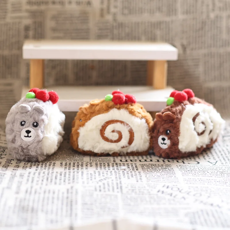 Uroczy pluszowy breloczek w kształcie misia z ciastem, kreatywny prezent urodzinowy, miękki pluszowy misio z ciastem, ozdoba do torby, breloczek.