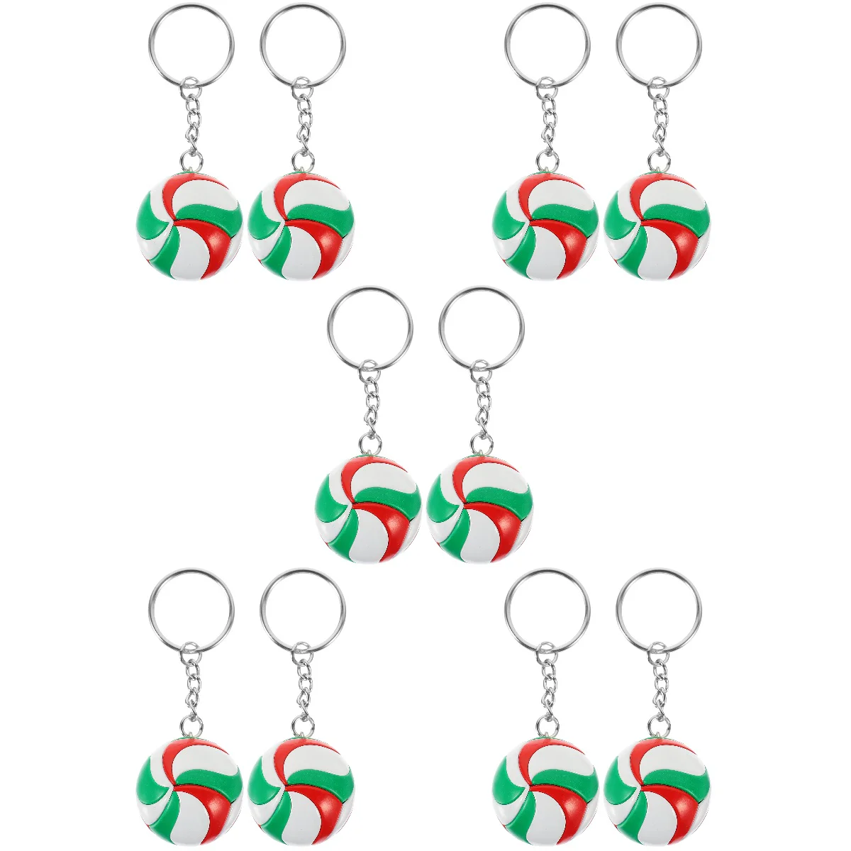 5 Count Volleyball Model Toy Key Chain Compact Keychain Bag Accessory Children Alloy Hanging Pendant Adorable Student Keyring