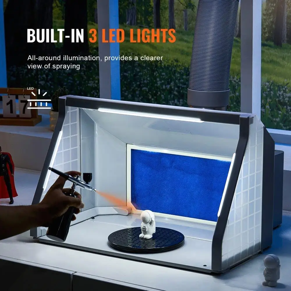 Airbrush-Spritzkabine mit zwei Lüftern, tragbare Hobby-Farbspritzkabine