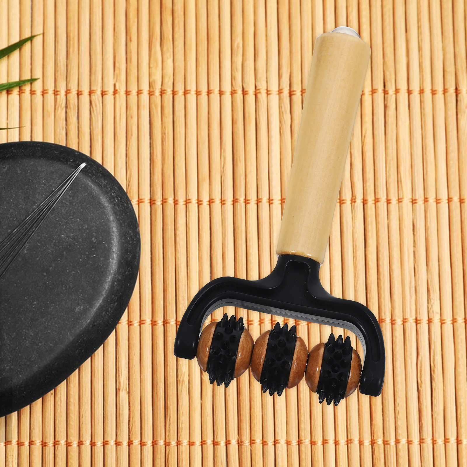 أداة تدليك خشبية مزدوجة الأسطوانة مع كرات فولاذية، تصميم مريح لاسترخاء عضلات الجسم بالكامل وتخفيف التوتر والأنسجة العميقة #2