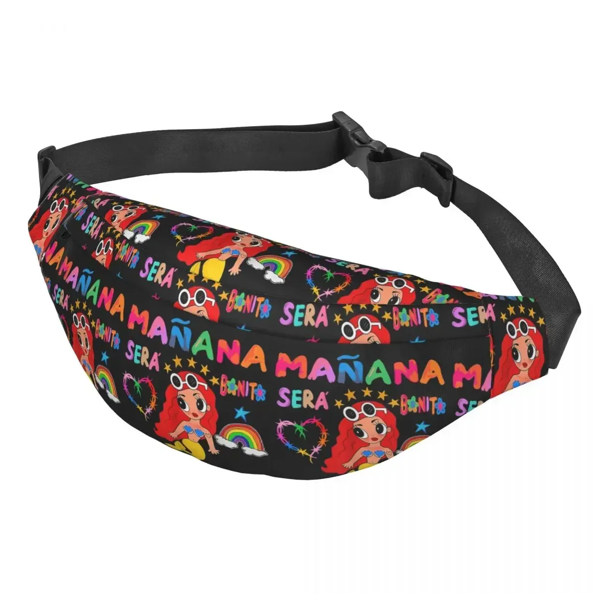 Gepersonaliseerde Manana Sera Bonito Karol G Fanny Pack Vrouwen Mannen Cool Sling Crossbody Heuptas Fietsen Camping Telefoon Geld Zakje