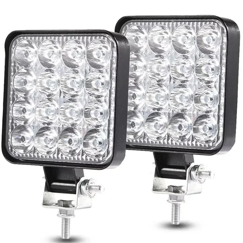 

12V 48W Square LED Work Light Bar, Waterproof Off-Road Spotlight for Truck SUV Night Driving Heavy Duty Use