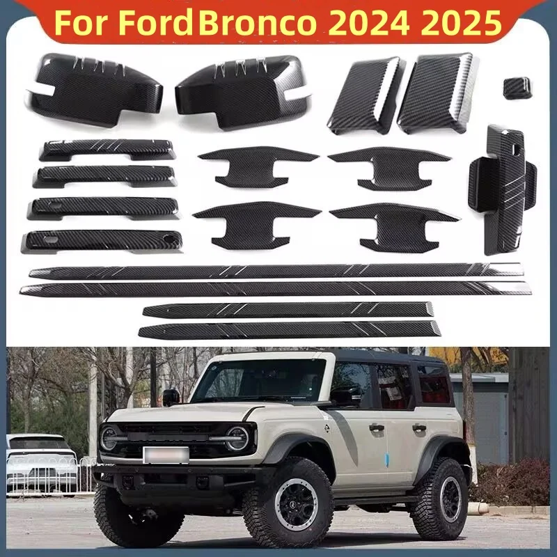 

For Ford Bronco 2024 2025 ABS black Side Mirror Cover Rearview Mirror Cap Reverse Mirror Shell Sticker Exterior accessories