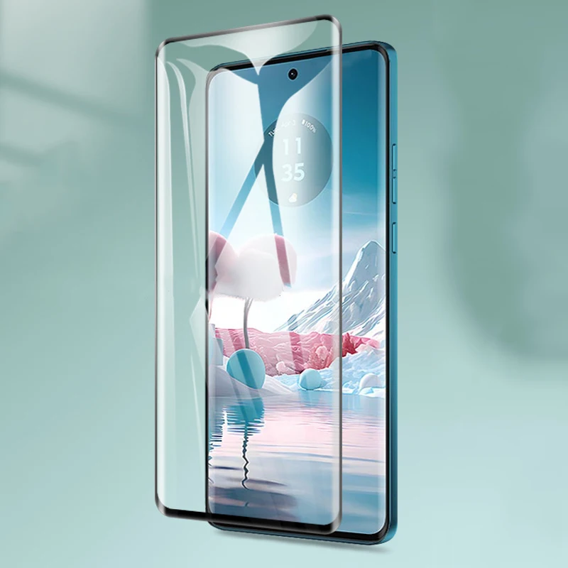 Protector de pantalla de vidrio templado curvo 3D para Motorola Moto Edge 40 Neo, película protectora transparente de cubierta completa para MOTO