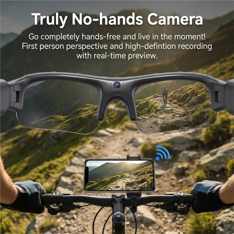 

New Photochromic Smart Sunglasses 4K HD WiFi Sports Wearable Camera Travel Bicycle Driver Recorder for Vlogging Polarized UV400