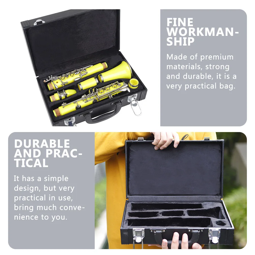 

Premium Clarinet Storage Box Hard Shell Case For Safe Transport Durable Reinforced Handle Portable Musical Instrument Accessory