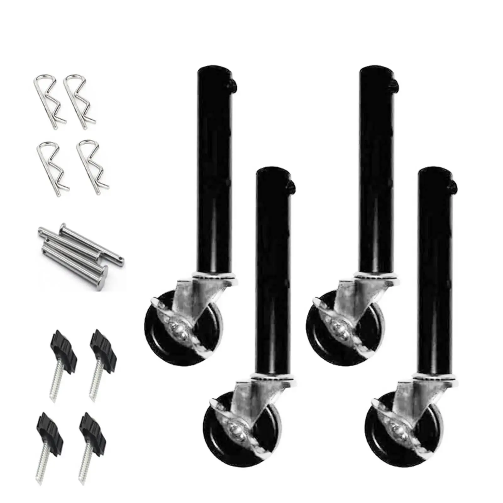 Table Leg Extender Wheel with Stabilizing Screw and Locking Pin for Wobble Free Setup and Scratch Protection