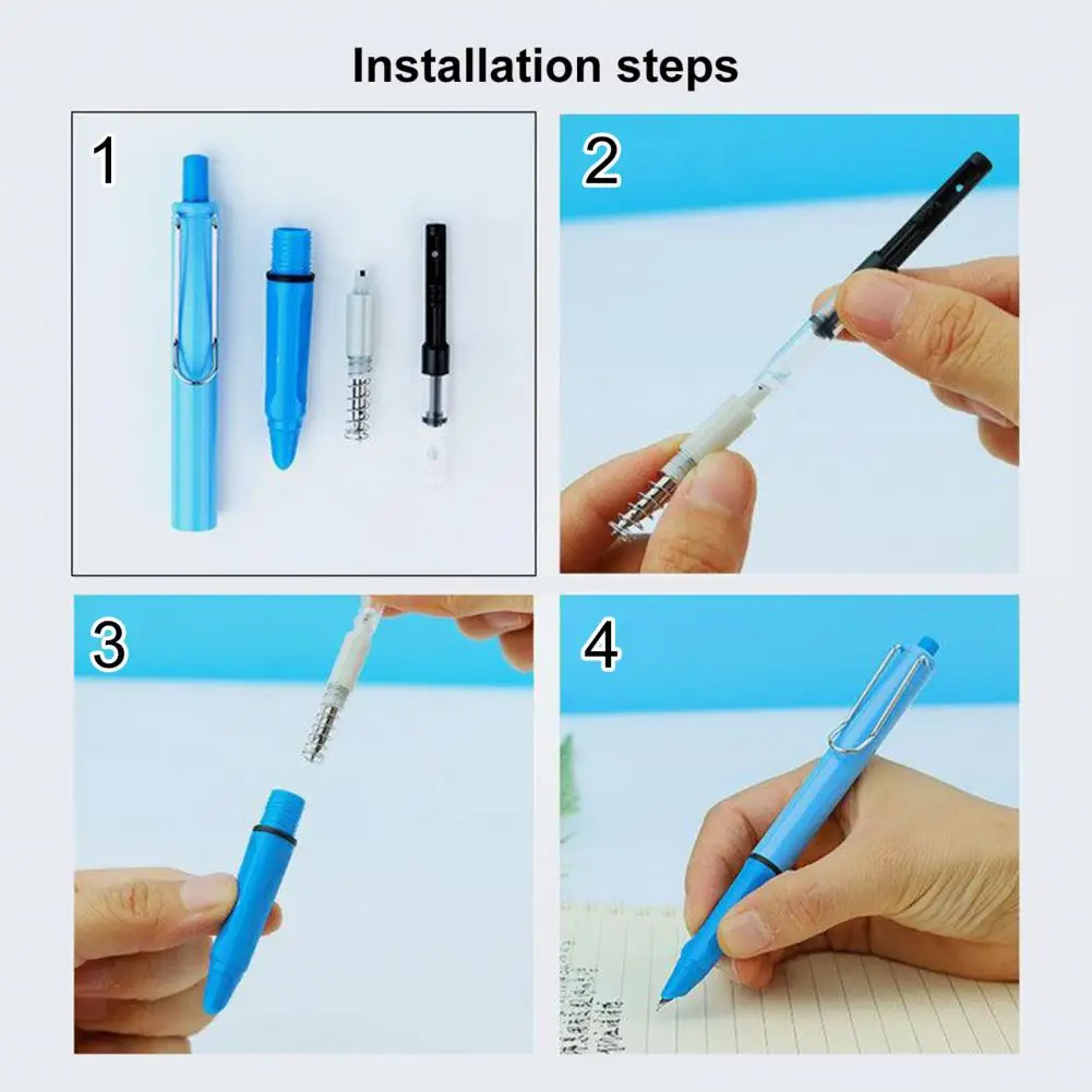 Useful Ink Pen Versatile Retractable Ink Pen Replaceable Ink Sac Writing Retractable Fountain Pen  Gift