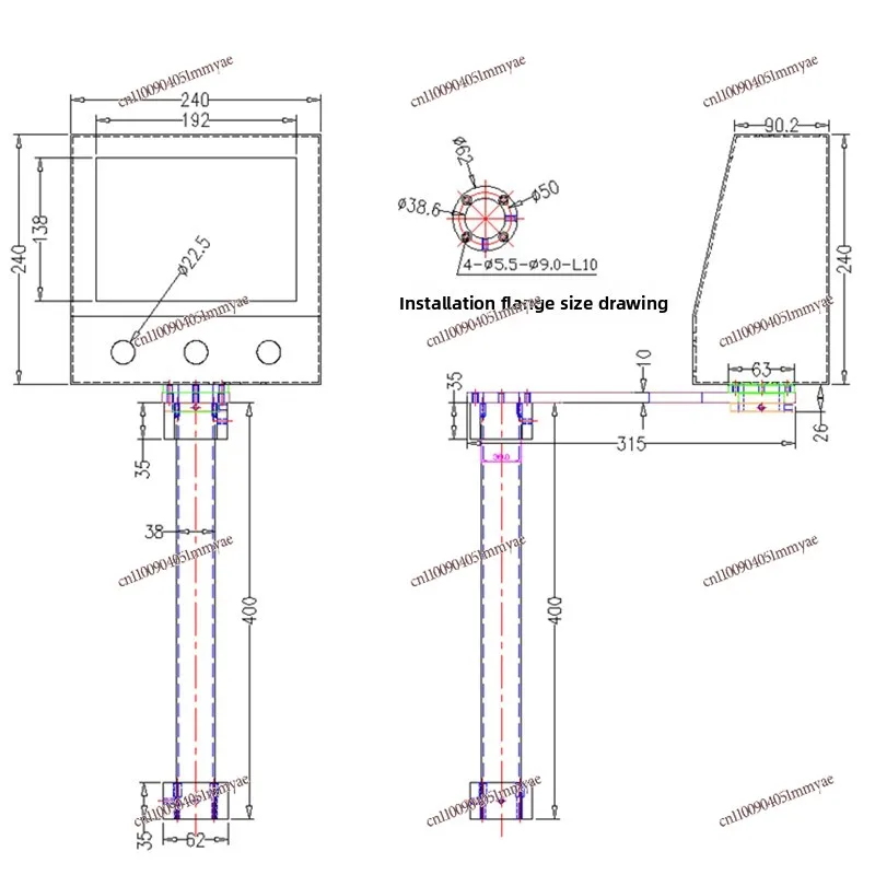 New cantilever touch screen mounting box bracket electronic control box