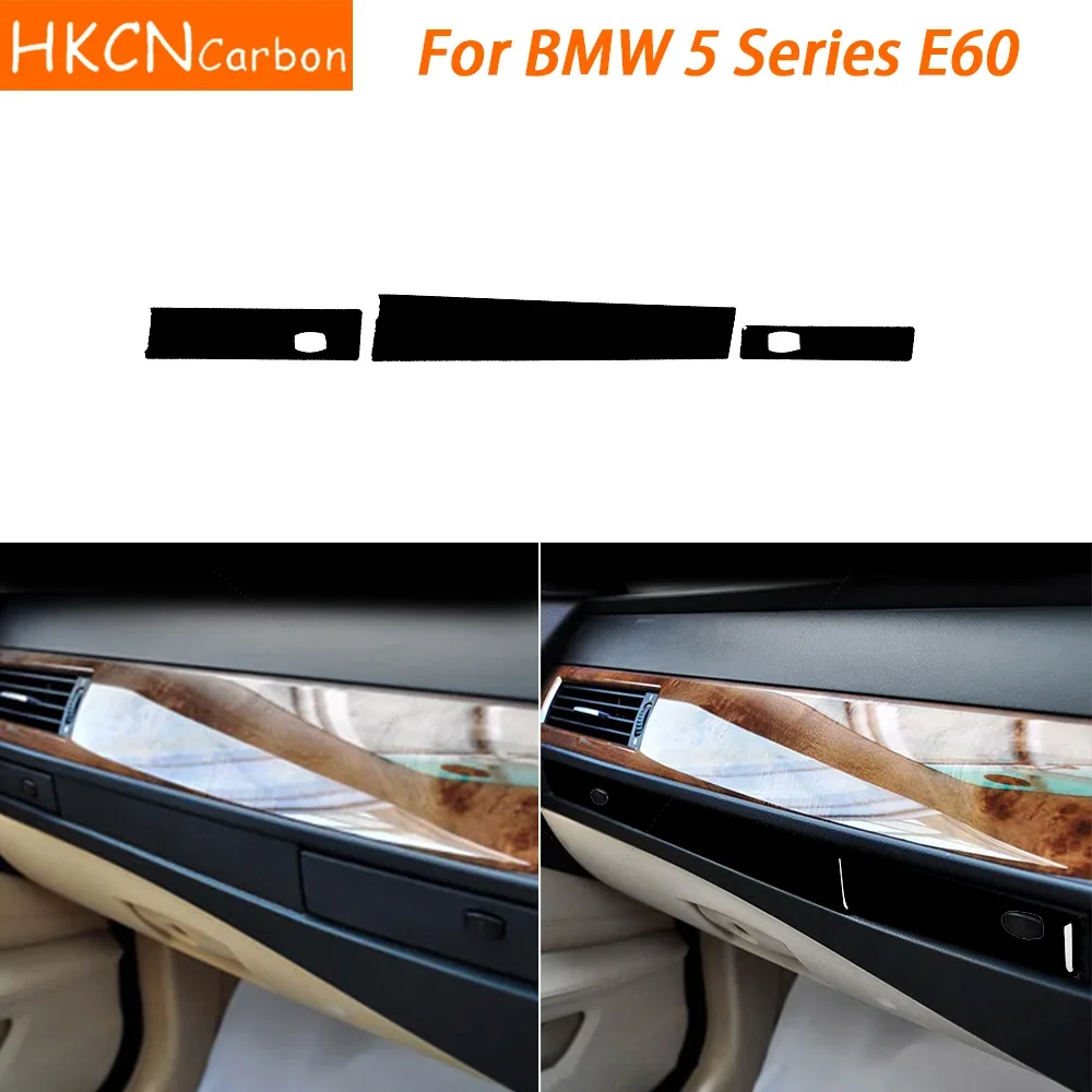 

For BMW 5 Series E60 2004-2010 Car Accessories Piano Black Copilot Water Dashboard Panel Strip Interior Sticker Modification