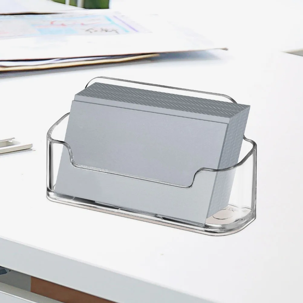

4Pcs Acrylic Business Card Holder Transparent Desk Organizer for Office Name Cards Storage Display Stand Card Storage Case