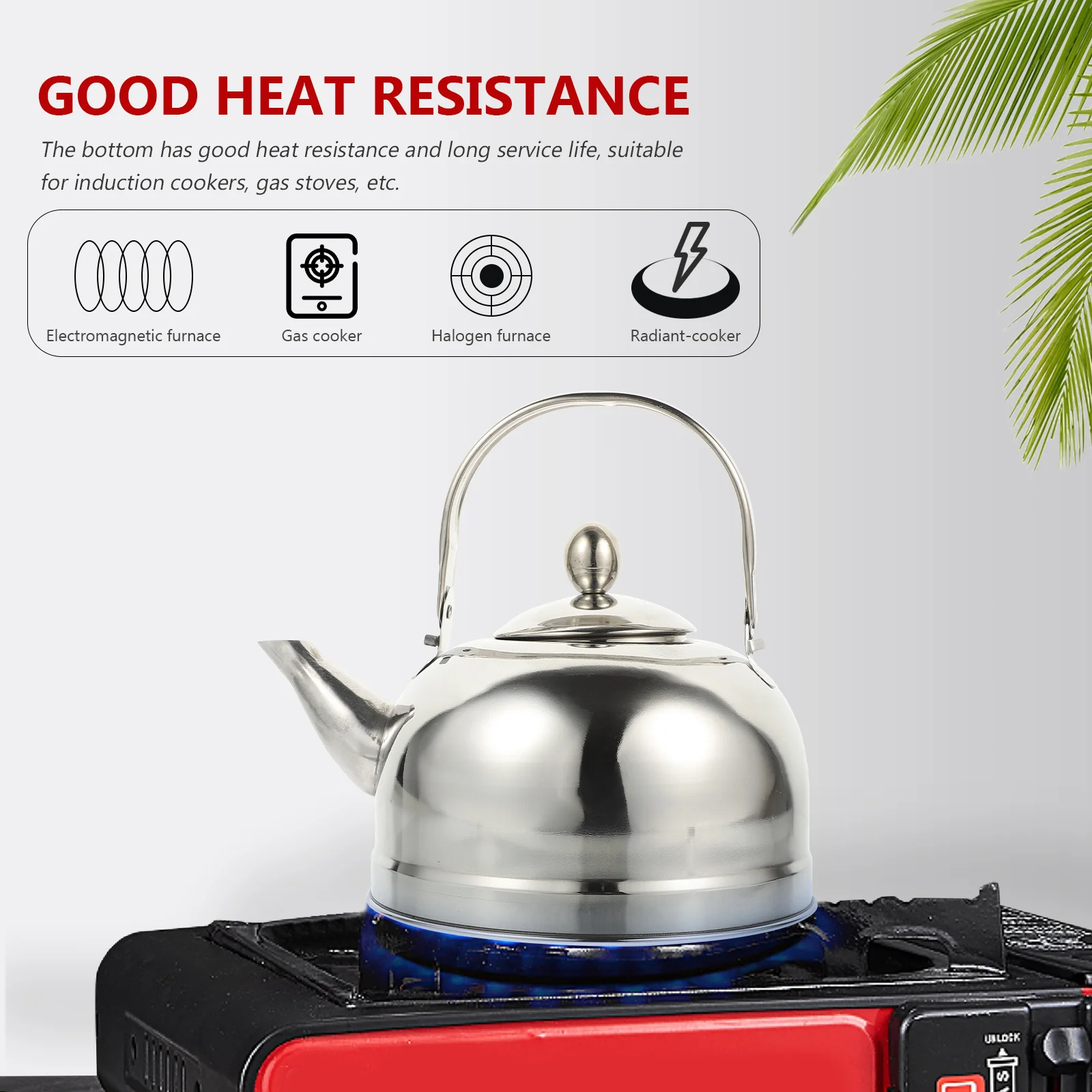 

Stainless Steel Tea Kettle Kitchen Water Kettle Household Stovetop Compatible Induction Gas Stove Detachable Filter