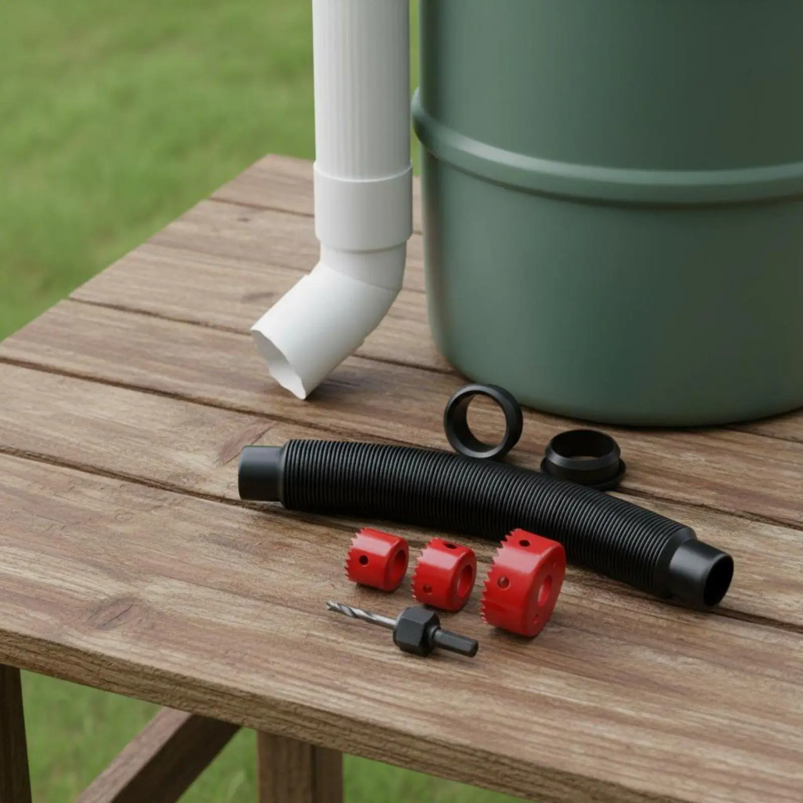 Rain Barrel Overflow Kit Leakproof Rain Barrel Linkage Set Easy Installation Rainwater Diverter Hose Set for Garden, Outdoor
