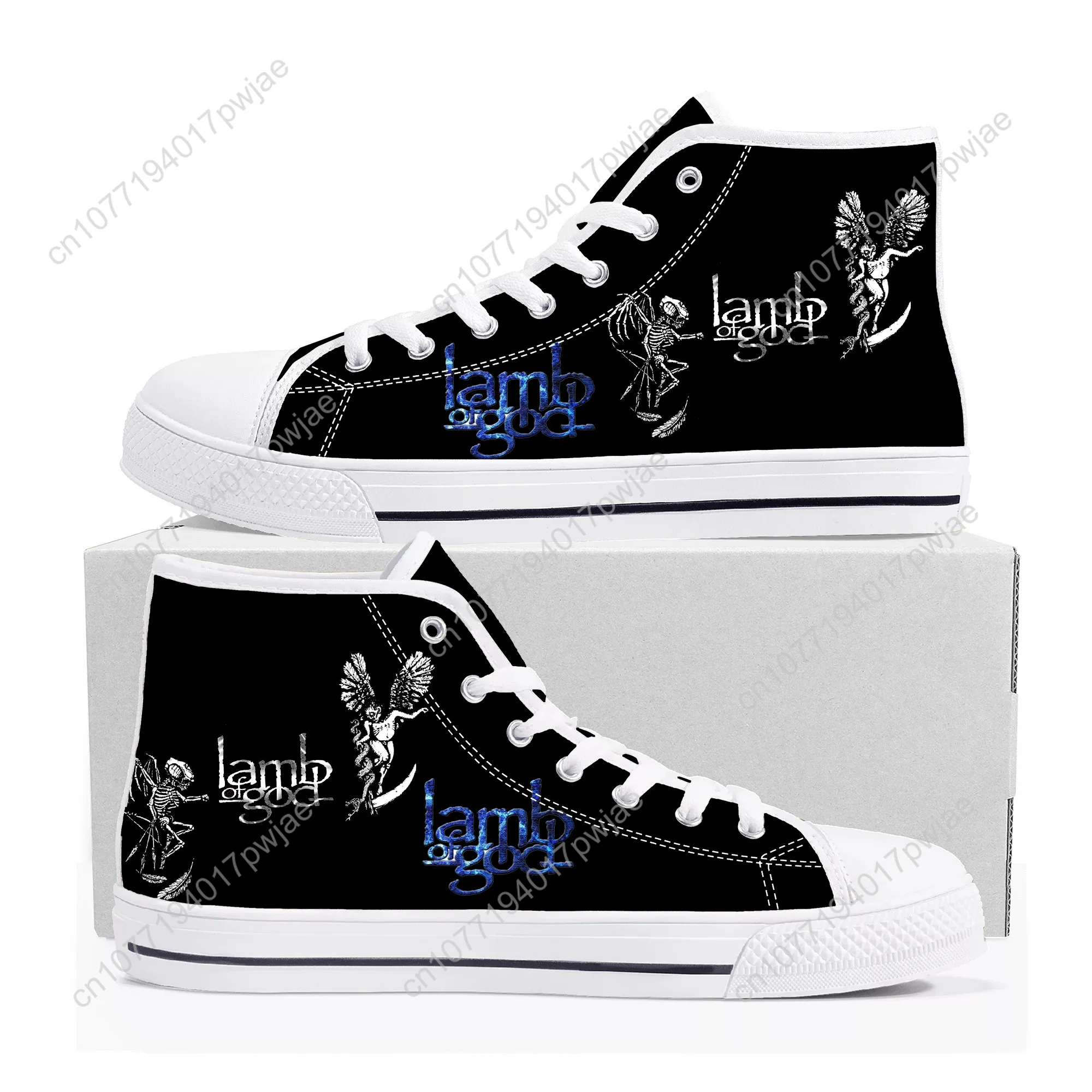 Lamb of God Heavy Mental Band High Top High Quality Sneakers Mens Womens Lightweight Canvas Sneaker Ghana Casual Custom Shoes