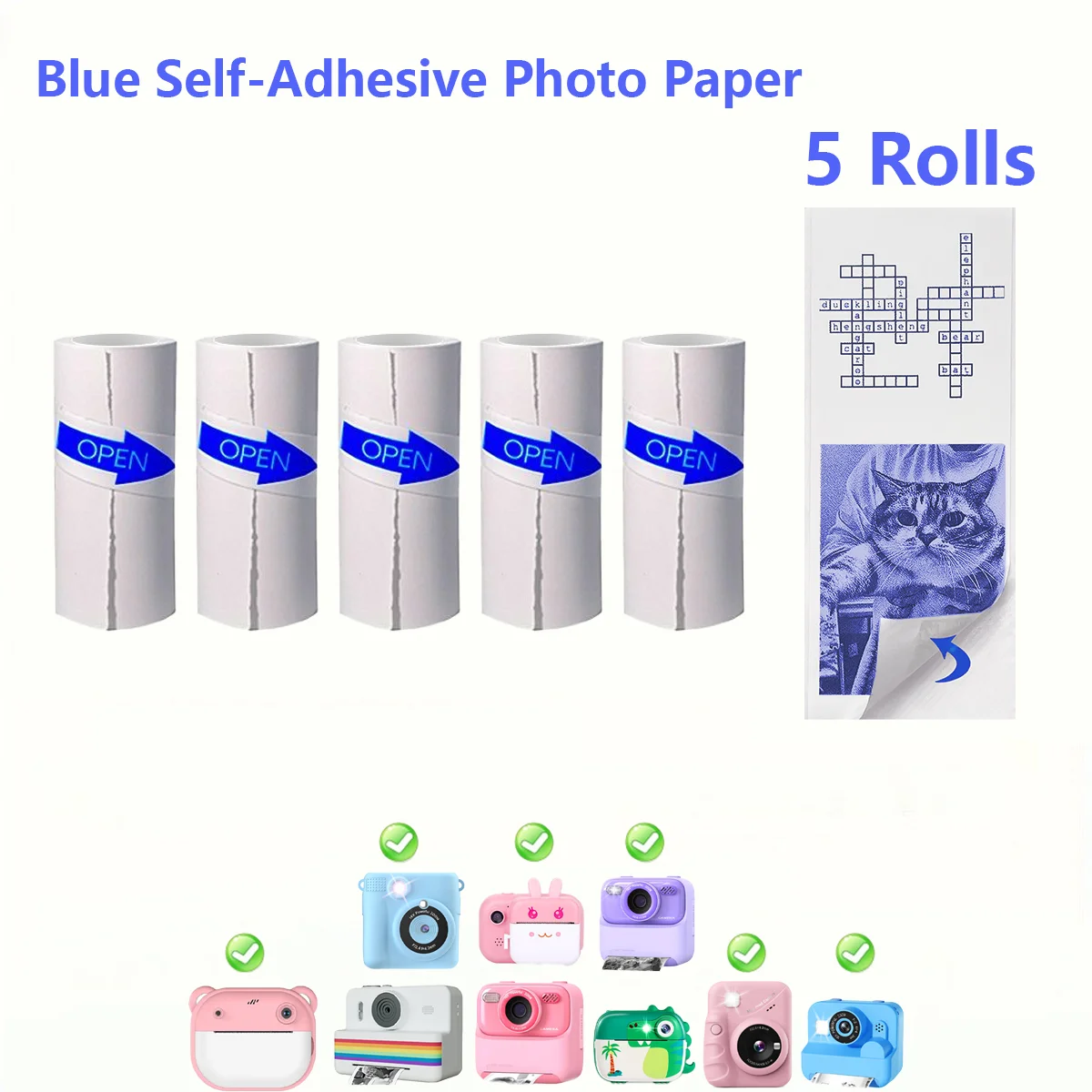 57x25mm Deep Blue Thermal Photo Paper - Professional-Grade Adhesive Paper for Instant Camera The Trusted Choice for Logistics