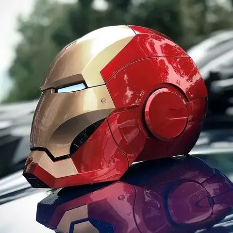 Nuevo casco eléctrico Marvel Iron Man 1:1, casco de apertura Manual de varias piezas, modelo luminoso, juguete para regalo para adultos y niños
