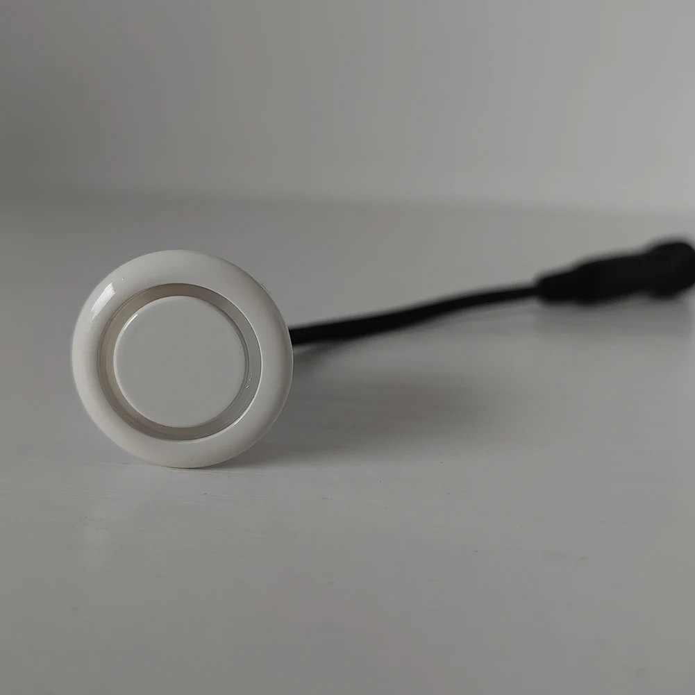 Zestaw czujników parkowania samochodowego, 1 sztuka, 18,5 mm, kabel 0,14 m, biały, wodoodporny czujnik parkowania cofania, akcesoria samochodowe z dźwiękiem.